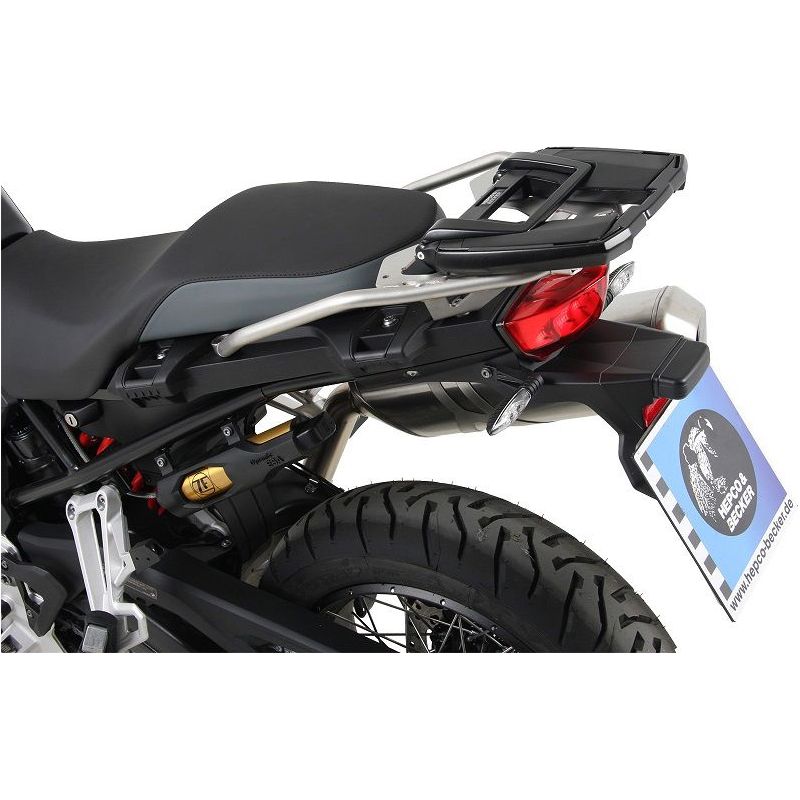 Portaequipajes superior Easyrack negro para Hepco&Becker BMW F800GS '24- (para portaequipajes original de acero inoxidable)