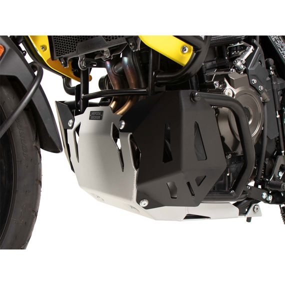 Placa de cárter de aluminio negro/plata Hepco&Becker Suzuki V-Strom 800 DE '23-
