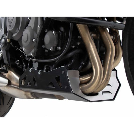 Placa de cárter negra/plateada Hepco&Becker Triumph Trident 660 '21-