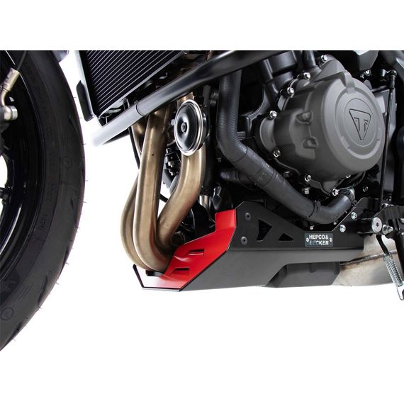 Placa de cárter negra/roja Hepco&Becker Triumph Trident 660 '21-