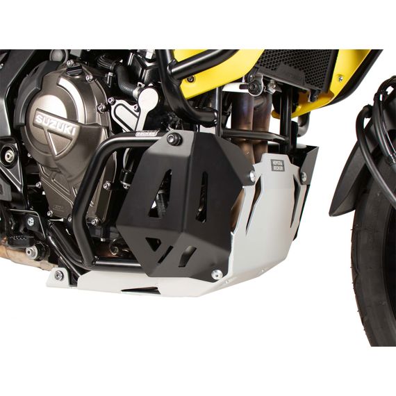 Placa de cárter de aluminio negro/plata Hepco&Becker Suzuki V-Strom 800 DE '23-