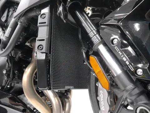 Cubierta de radiador negra Evotech Performance Kawasaki Z H2 ´20-