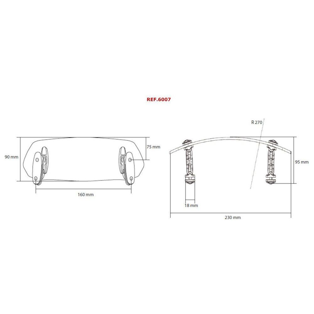 Ventana de fijación orientable transparente modelo Puig variable (taladrado) 230x90mm