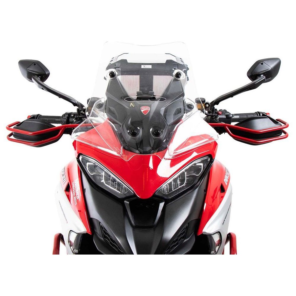 Soportes de protección para guardamanos rojos Hepco&Becker Multistrada V4S