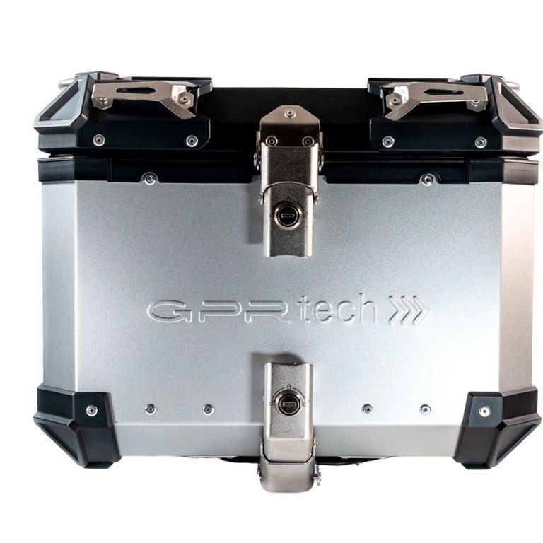 Baúl superior ALPI-TECH 45L plateado con placa de montaje universal