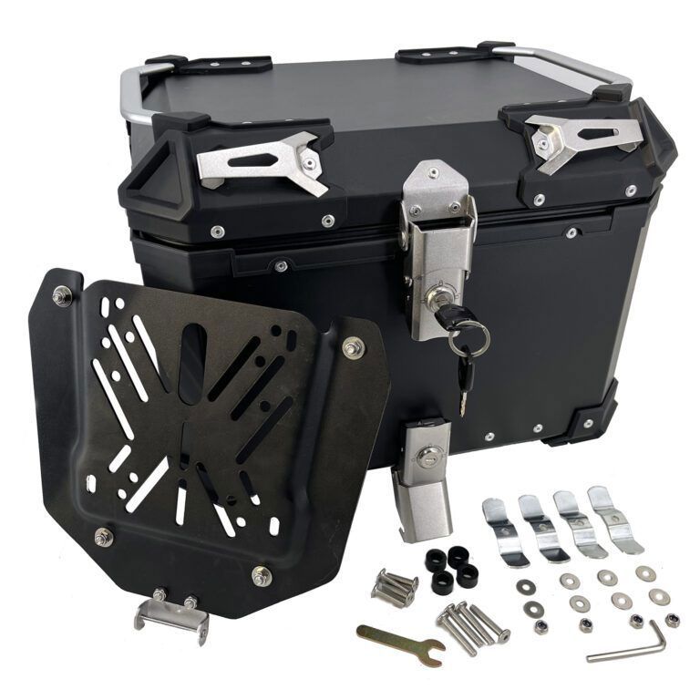 Baúl superior ALPI-TECH 55L plateado con placa de montaje universal