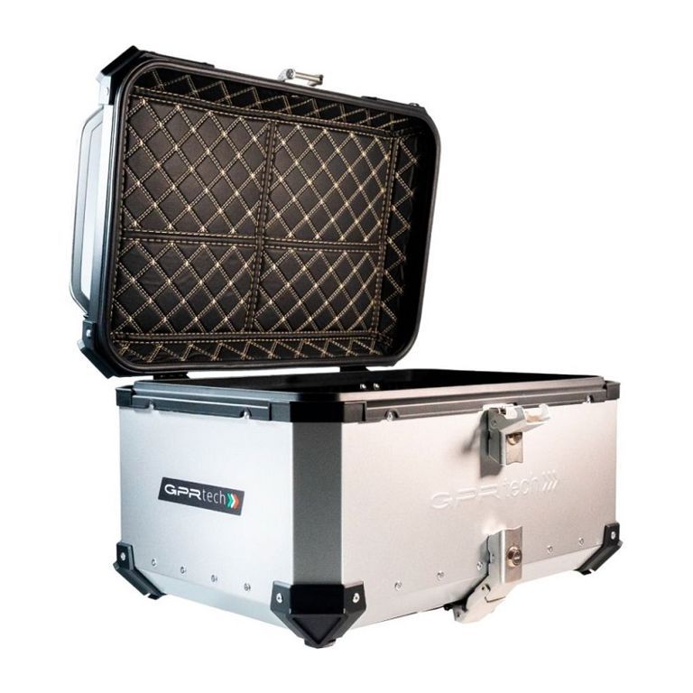 Baúl superior ALPI-TECH 55L plateado con placa de montaje universal