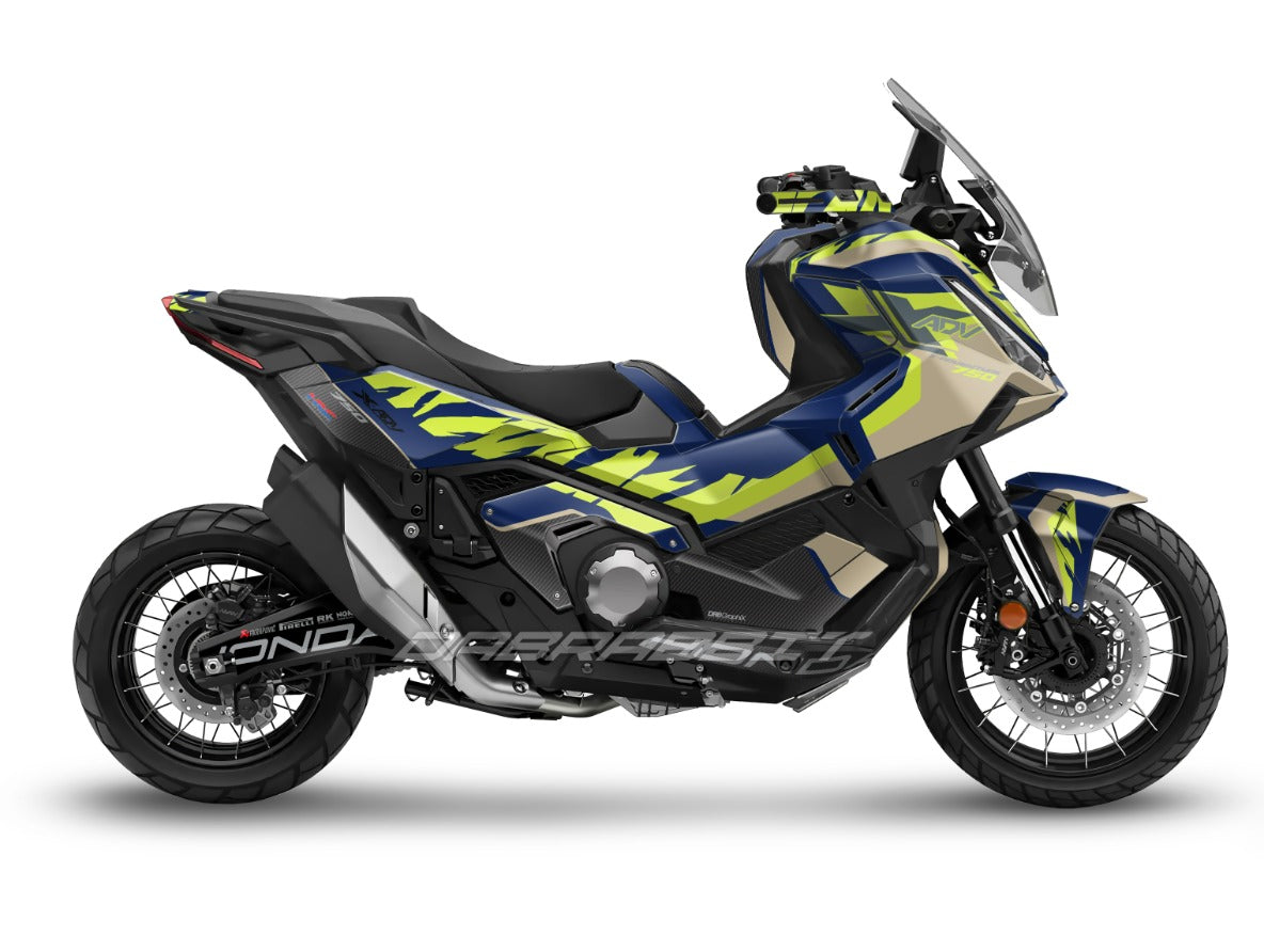 Kit gráfico completo para la X-ADV 750 (2025) – Edición Negro Llama, Neón y Amarillo Llama (FB-NFY)