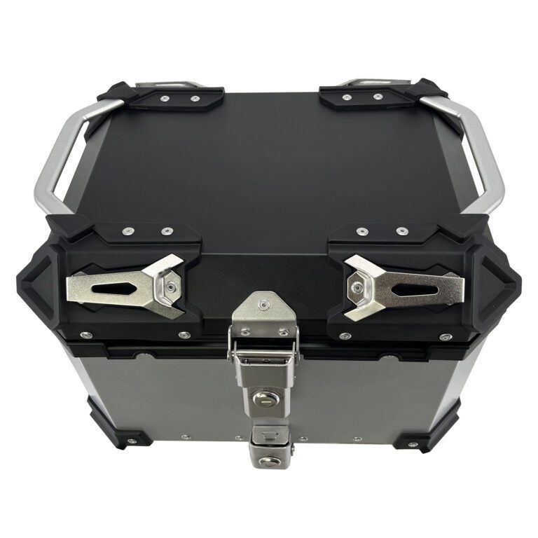 Baúl superior ALPI-TECH 45L plateado con placa de montaje universal