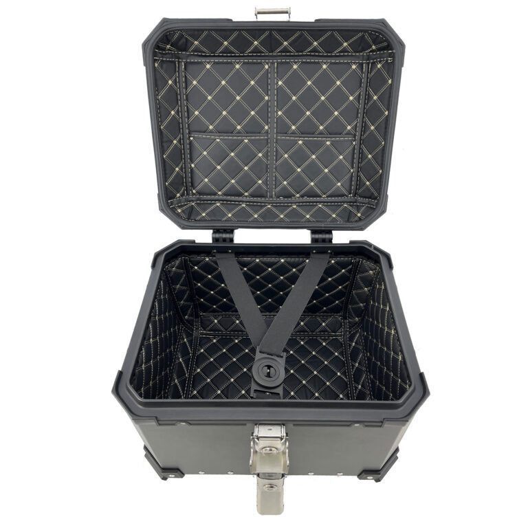 Baúl superior ALPI-TECH 45L plateado con placa de montaje universal