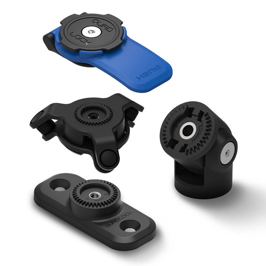 Kit de montaje para scooter QUAD LOCK 360: base, adaptador, cabezal y amortiguador de vibraciones