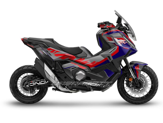 Kit gráfico completo para la X-ADV 750 (2025) – Edición Flame Black Gray Black Red (FB-GBR)