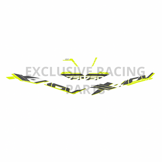 Juego de pegatinas para Honda X-ADV 750 2025 – Diseño plata/amarillo fluorescente