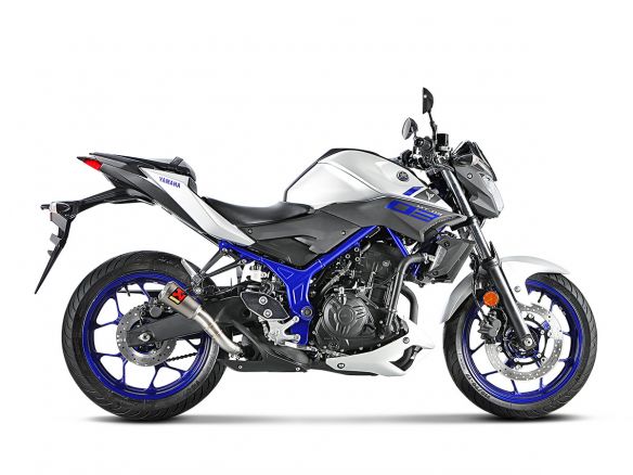 SILENCIADOR AKRAPOVIC DE TITANIO PARA TROMBONCINO YAMAHA MT-03 2016-21 RACING