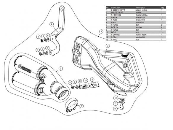SILENCIADOR AKRAPOVIC DE TITANIO PARA DUCATI MULTISTRADA V2/S 2022-2023