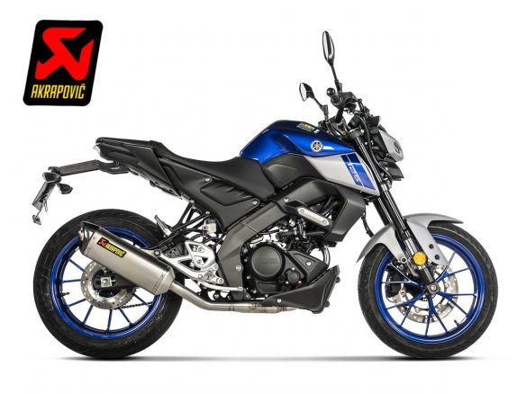 SISTEMA DE ESCAPE COMPLETO AKRAPOVIC TITANIO CARBONO YAMAHA MT-125 2021-2024