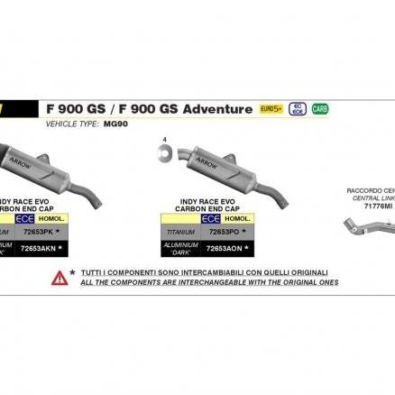 SILENCIADOR ARROW INDY RACE EVO TITANIO INOX BMW F 900 GS / ADVENTURE 2024