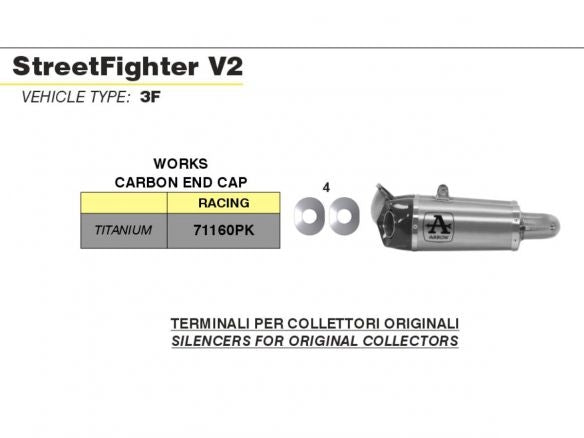 SILENCIADOR DE TITANIO Y CARBONO ARROW WORKS DUCATI STREETFIGHTER V2 2022-2024