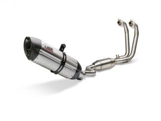 SISTEMA DE ESCAPE COMPLETO AKRAPOVIC TITANIO CARBONO YAMAHA MT-125 2021-2024