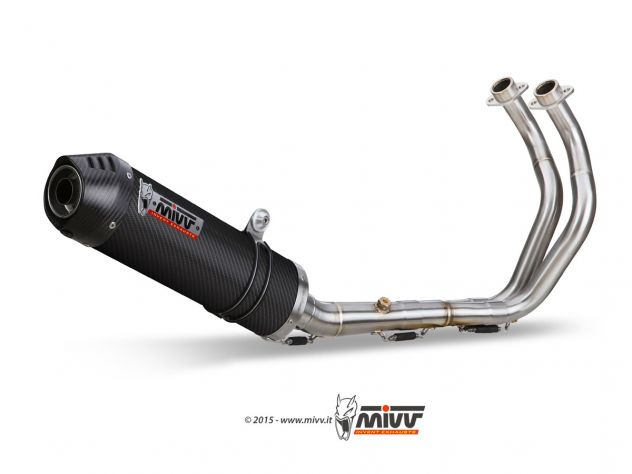 ESCAPE COMPLETO 2X1 MIVV OVALADO CARBONO-CARBONO YAMAHA MT-07 / FZ-07 2014-2024