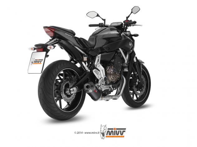 ESCAPE COMPLETO 2X1 MIVV OVALADO CARBONO-CARBONO YAMAHA MT-07 / FZ-07 2014-2024