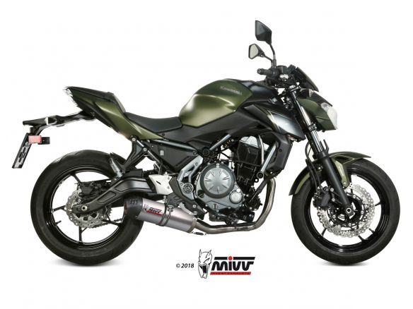ESCAPE COMPLETO 2x1 MIVV OVALADO TITANIO CARBONO KAWASAKI Z650 2017-2023