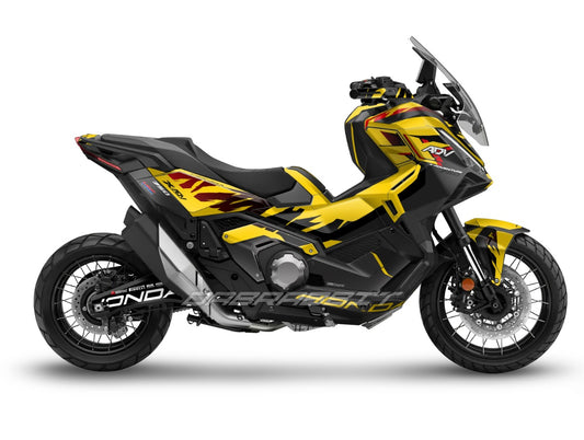 Kit gráfico completo para la X-ADV 750 (2025) – Edición Flame Black Yellow (FB-Y)