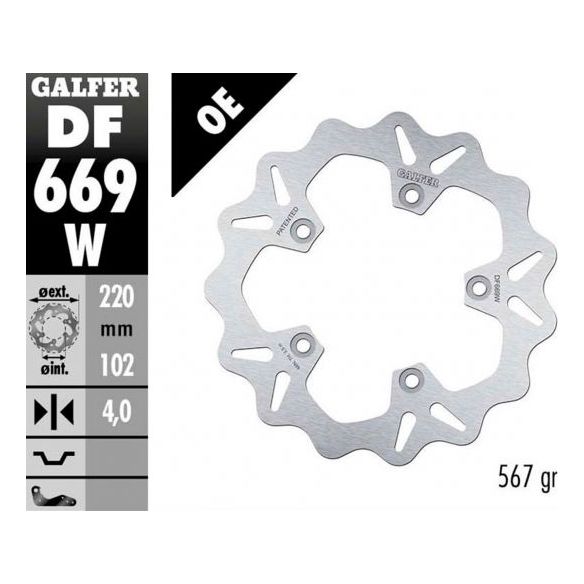 Freno de disco trasero Galfer Aprilia RS 660 2021-2023