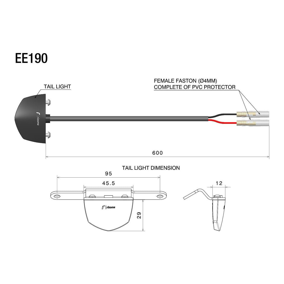 Kit de luces de matrícula RIZOMA EE190 homologado universalmente