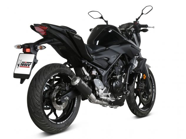 SISTEMA COMPLETO MIVV POWER STEEL MK3 ACERO NEGRO YAMAHA MT-03 2016-2024