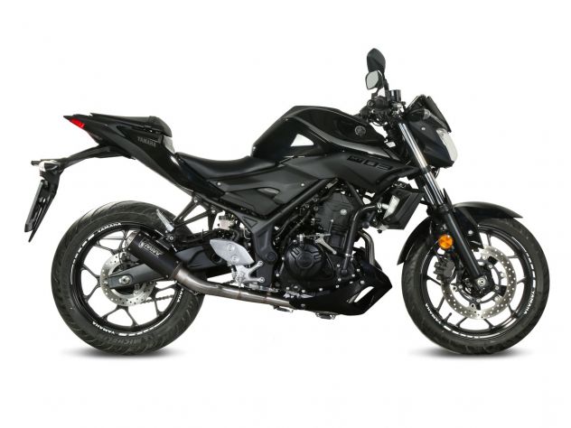 SISTEMA COMPLETO MIVV POWER STEEL MK3 ACERO NEGRO YAMAHA MT-03 2016-2024