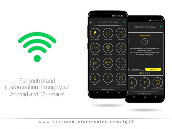 Cambio rápido electrónico Wi-Fi HEALTECH para BMW R 1250 GS/ADV 2019-2024