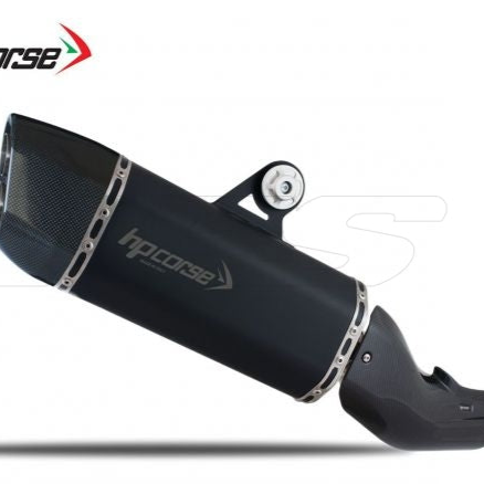 SILENCIADOR HP CORSE SP-3 CARBONO CORTO ACERO NEGRO BMW R 1250 GS 2018-2023