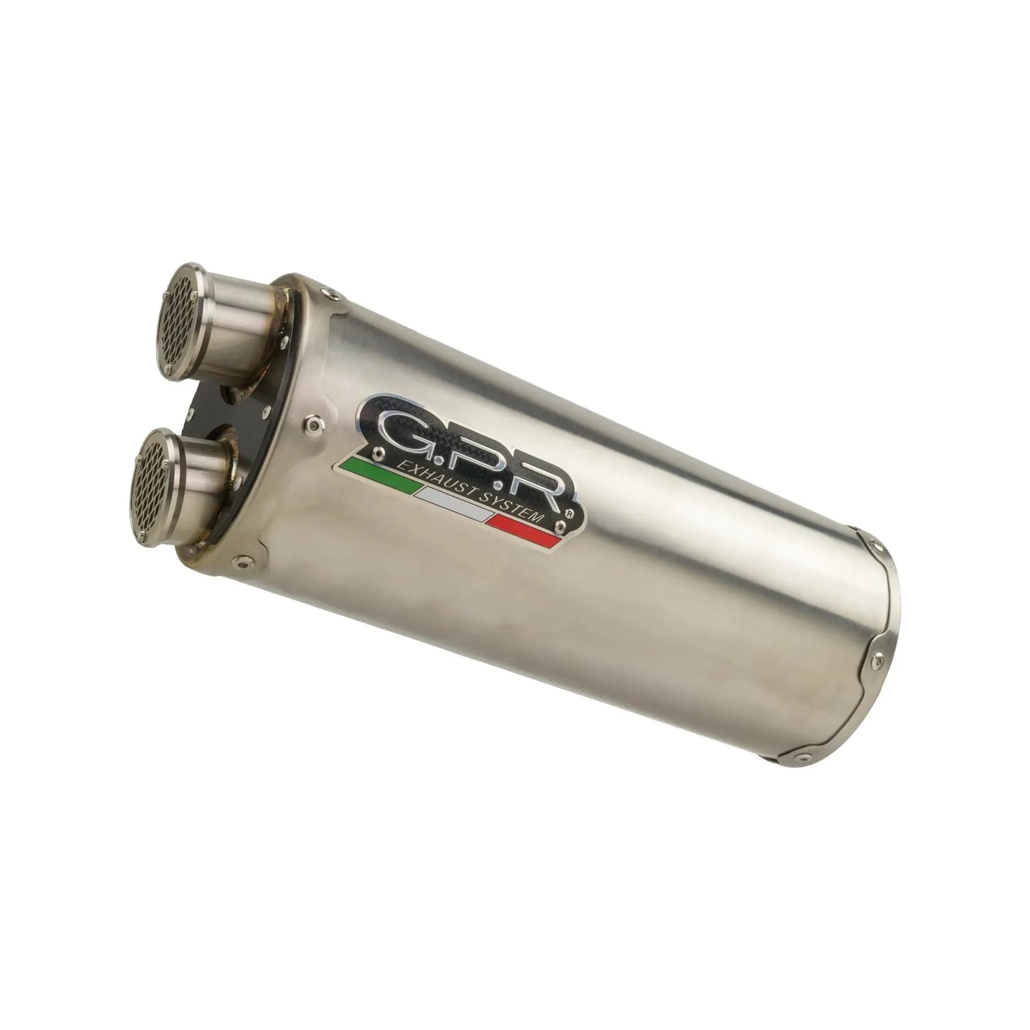 Escape doble GPR de acero cepillado CF Moto 700 MT 2023-2024 homologado