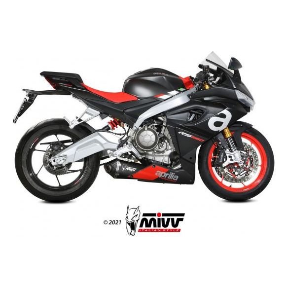 Escape completo MIVV Delta Race de acero inoxidable negro para Aprilia RS 660 (2020-2024)