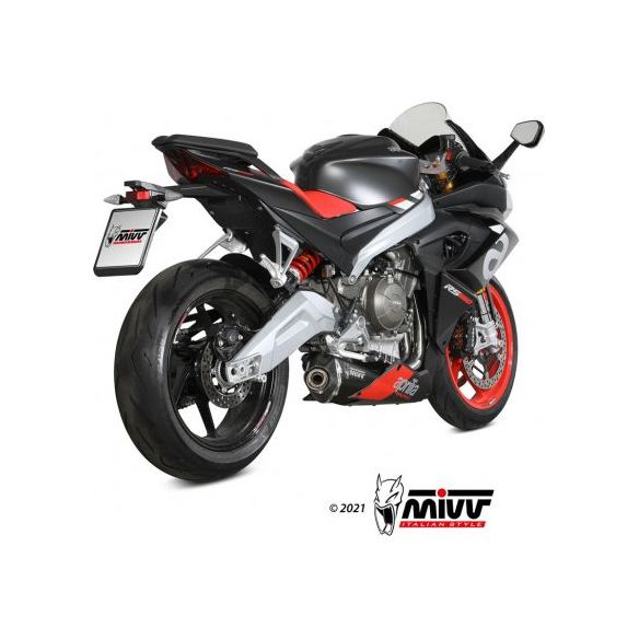 Escape completo MIVV Delta Race de acero inoxidable negro para Aprilia RS 660 (2020-2024)