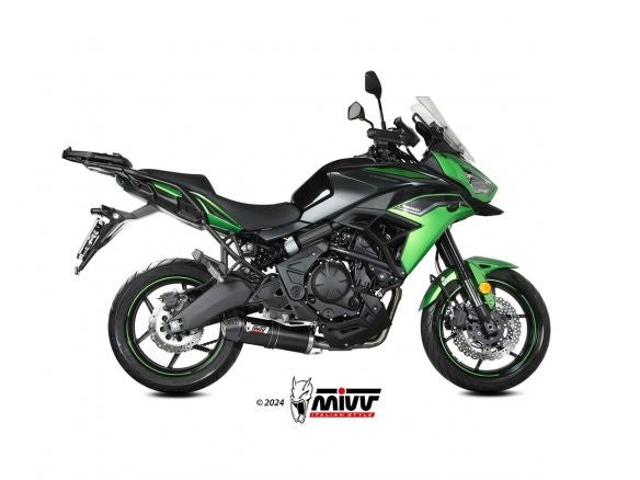 ESCAPE COMPLETO MIVV OVALADO NEGRO ACERO INOXIDABLE KAWASAKI VERSYS 650 2024