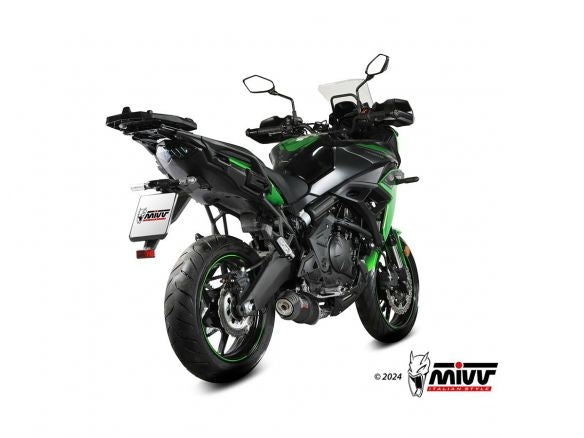ESCAPE COMPLETO MIVV OVALADO NEGRO ACERO INOXIDABLE KAWASAKI VERSYS 650 2024