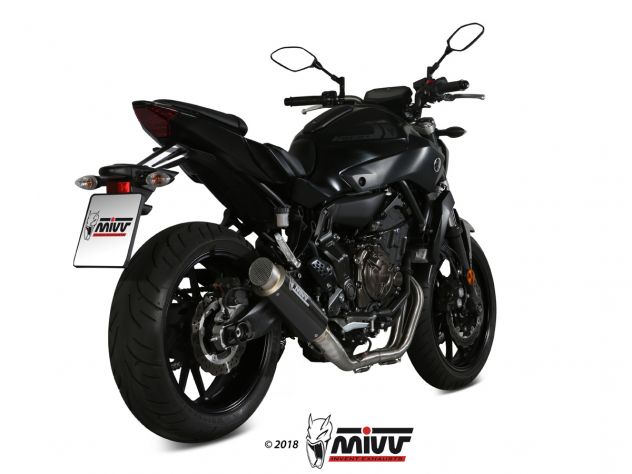 SISTEMA DE ESCAPE COMPLETO MIVV 2x1 CARBONO GP PRO YAMAHA MT-07 / FZ-07 2021-2024