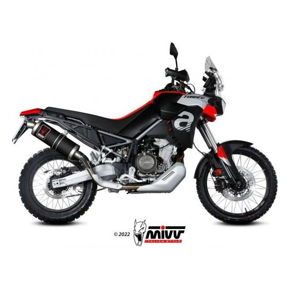 Silenciador Mivv Dakar negro - Homologado Euro5 para Aprilia Tuareg 660 (2022-2024)