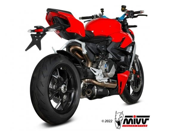 SILENCIADOR MIVV DELTA RACE ACERO NEGRO CARBONO DUCATI STREETFIGHTER V2 2022-2024