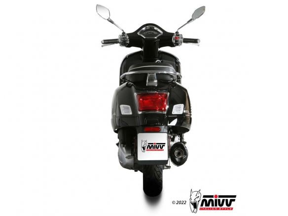 SILENCIADOR MIVV MOVER NEGRO DE ACERO INOXIDABLE VESPA GTS 300 2021-2024