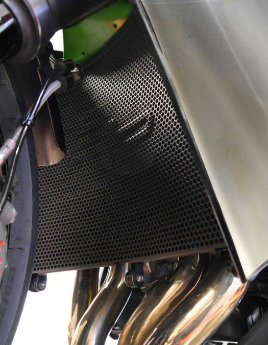 Cubierta de radiador negra Evotech Performance Kawasaki Ninja H2R '15-