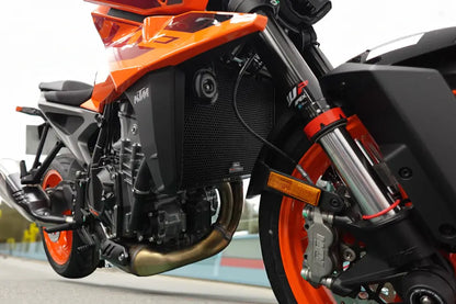 Cubierta del radiador negra Evotech Performance KTM 990 Duke '24-