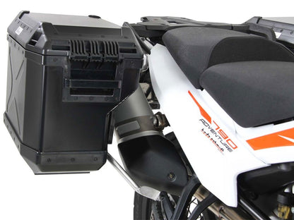 Juego de alforjas Hepco&amp;Becker 'Cutout' con portaequipajes de acero inoxidable y alforjas Xplorer BLACK KTM 890 Adventure '21-