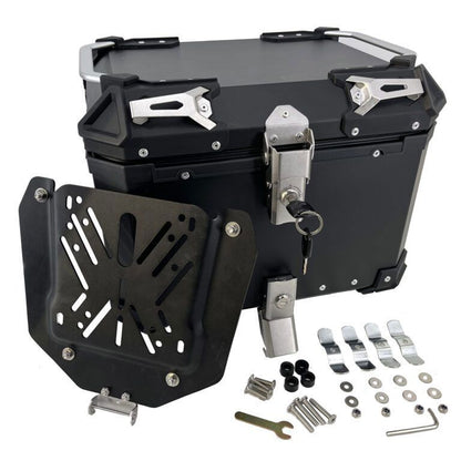 Baúl superior ALPI-TECH 55L plateado con placa de montaje universal