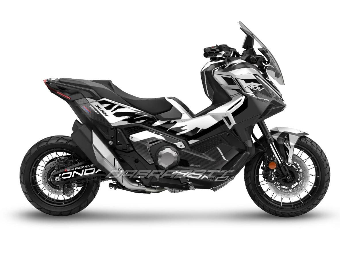 Kit gráfico completo para la X-ADV 750 (2025) – Edición Flame Black White (FB-WB)