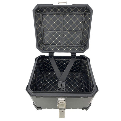 Baúl superior ALPI-TECH 45L plateado con placa de montaje universal