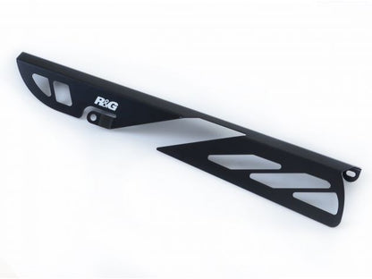 PROTECTOR DE CADENA DE ACERO NEGRO ESCARCHADO R&amp;G TRIUMPH BONNEVILLE BOBBER 2017-2019