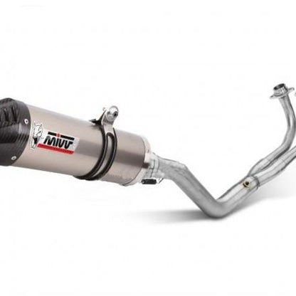 ESCAPE COMPLETO 2x1 MIVV OVALADO TITANIO CARBONO KAWASAKI Z650 2017-2023 